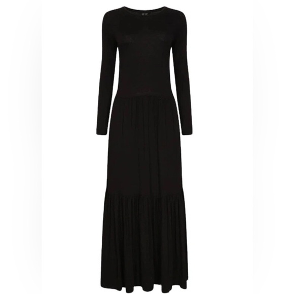 Saint + Sofia Greenwich Tiered Maxi Dress Black size 16 - Picture 2 of 10